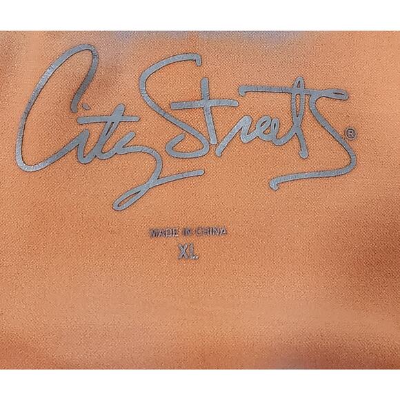 City Streets Orange White Striped Racerback Workout Tank Top XL Lightweight Soft - Picture 5 of 6